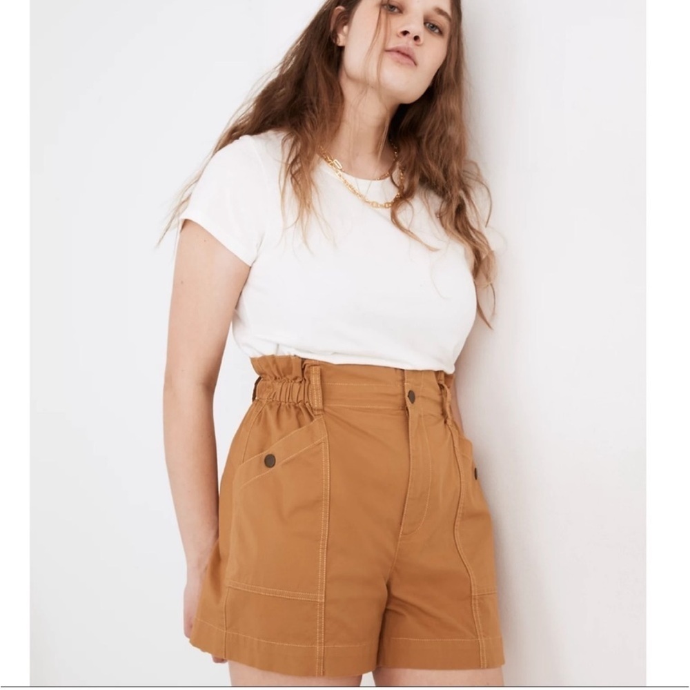 Madewell High Waisted Paperbag Utility Shorts Small